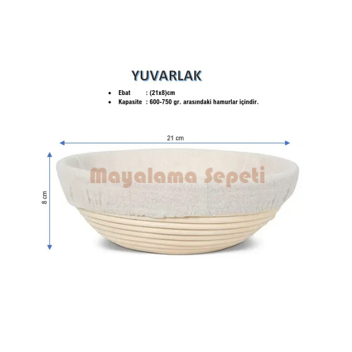 Mayalama Sepeti - Yuvarlak - Ebat:(21x8h)cm - BEZLİ